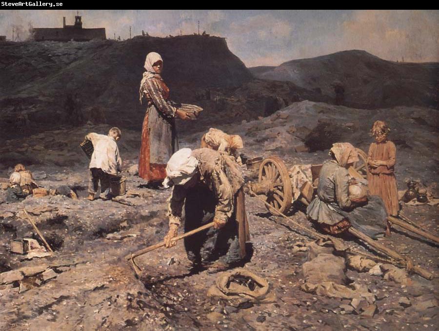 Nikolai Kasatkin Poor People Collecting Coal in an Abandoned Pit